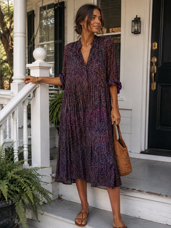 Go Fish Dresses & Skirts - Go Fish Anthropologie Style Boho Midi Dress Handmade Floral Coastal Resort XL